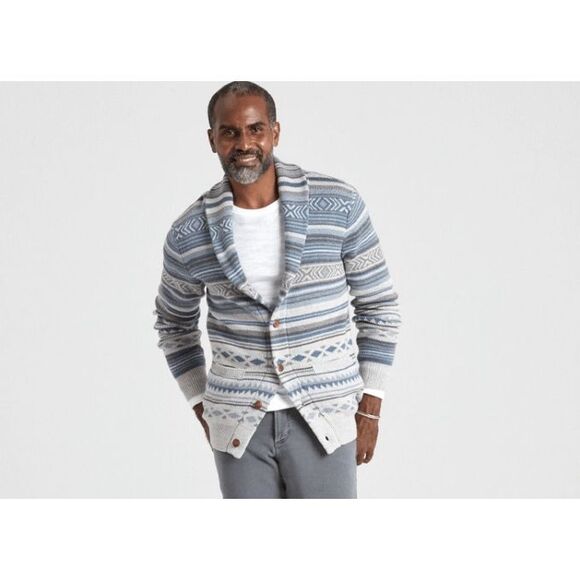 Faherty Heritage Motif Cardigan Large - Picture 1 of 5